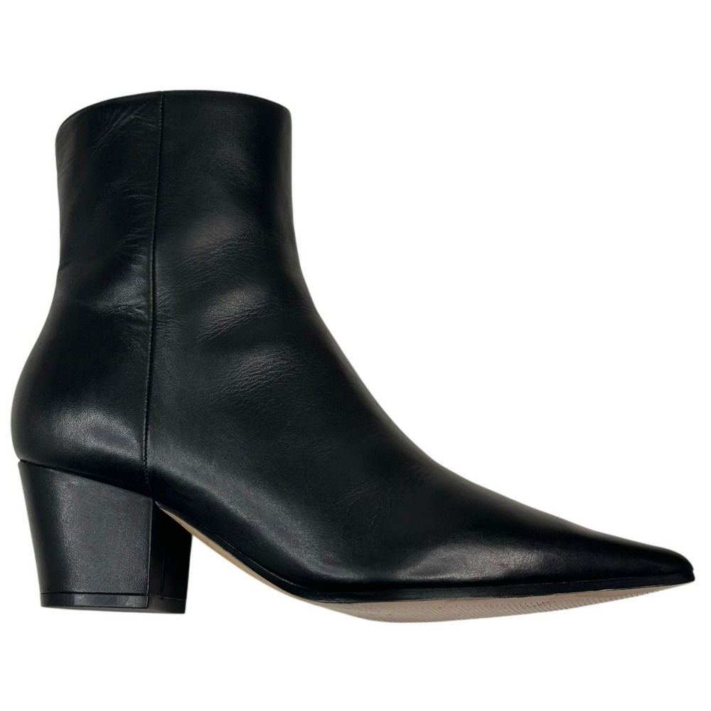 Marc Fisher LTD. Mavey Pointed Toe Black Leather Bootie Womens Size 9M New $219 - Picture 7 of 12
